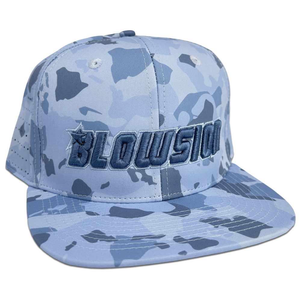 Blowsion Snapback Performance Hat - Blue Camo