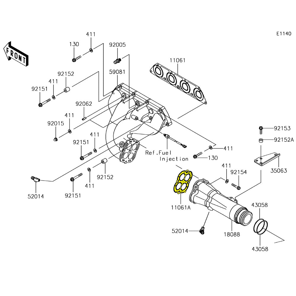 Exhaust Pipe Gasket - Kawasaki SXR 1500 / STX 12F / STX 15F / ULTRA LX