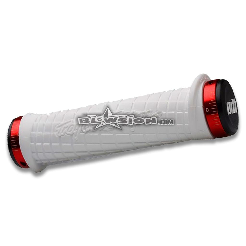ODI TLD Grip Set - White/Red - PN# 03-05-325