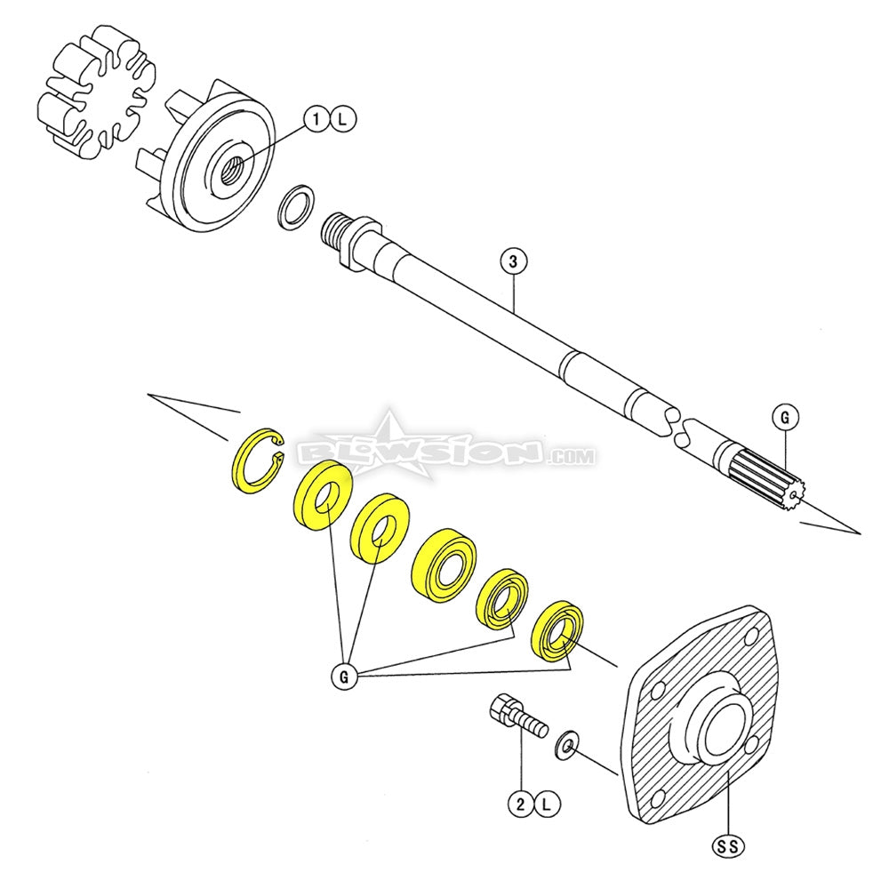 OEM Kawasaki Driveshaft Housing Rebuild Kit