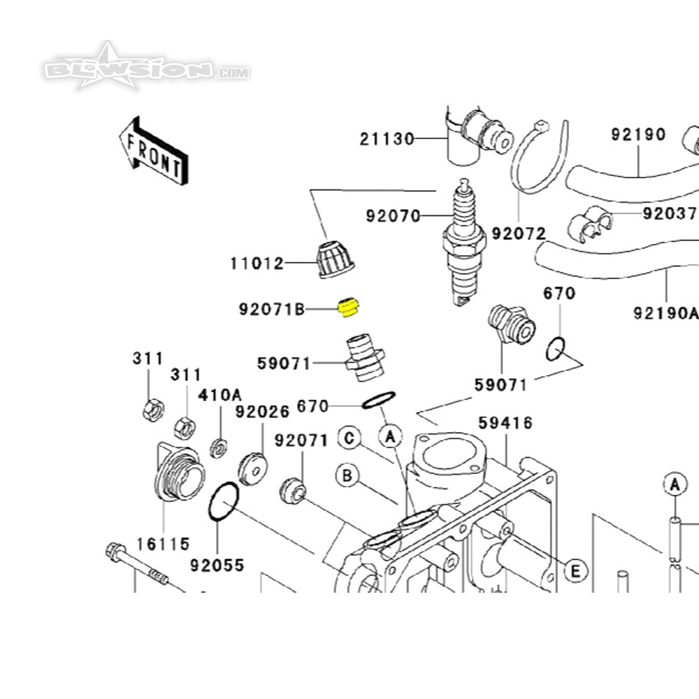 OEM Kawasaki E-Box Cap Grommet - 92071-527