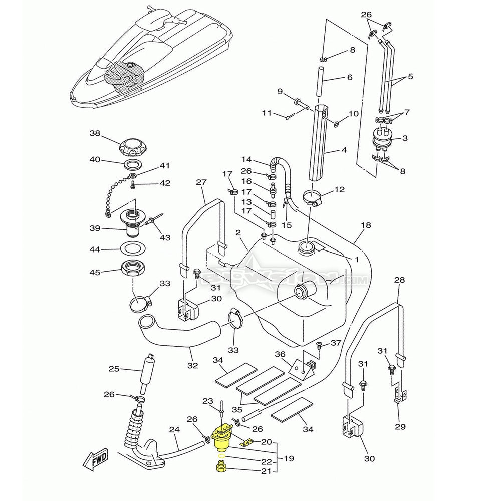 OEM Yamaha Vent Filter Assembly - F2F-6214A-00-00