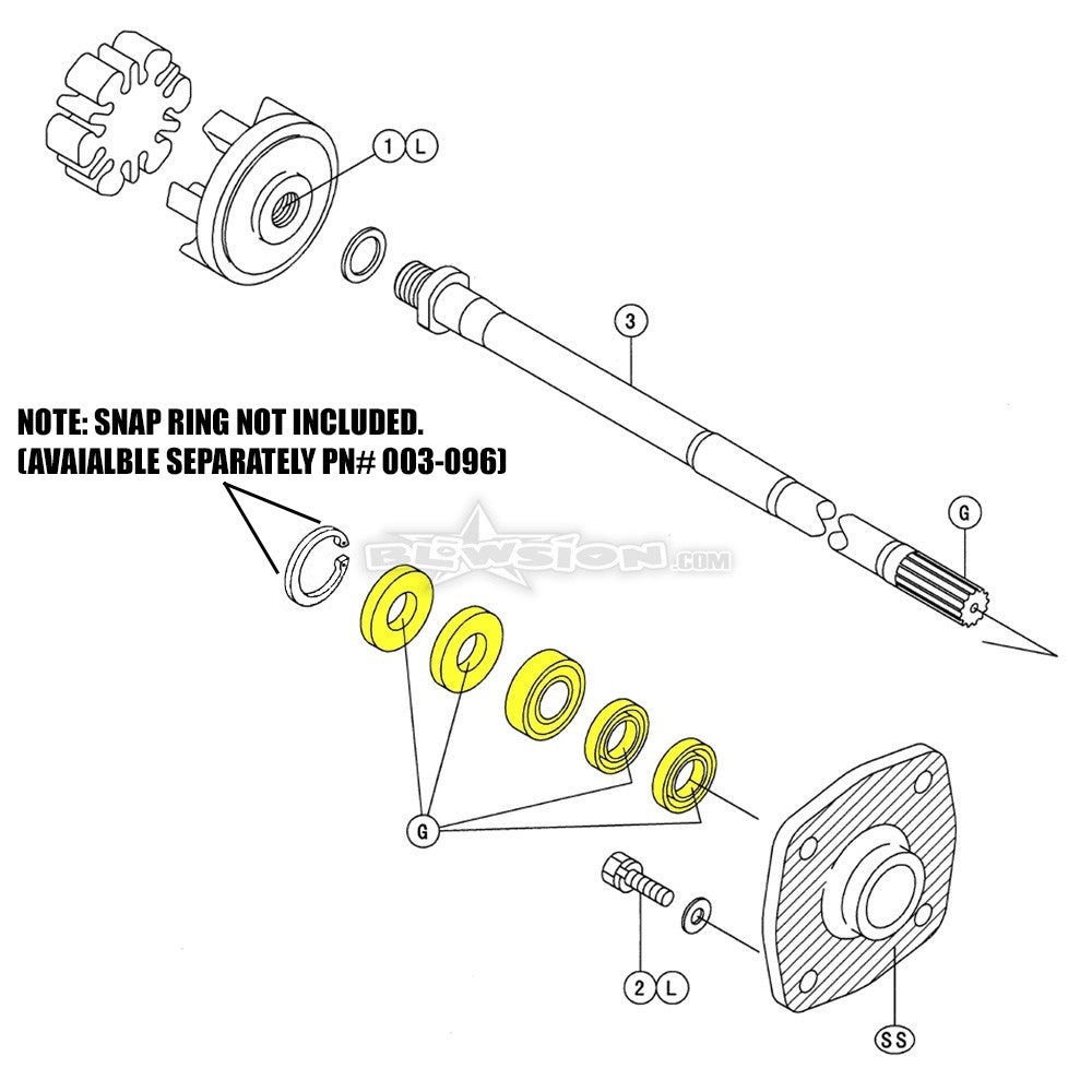 WSM Bearing Housing Rebuild Kit - Kawasaki 550-1500 - 003-611