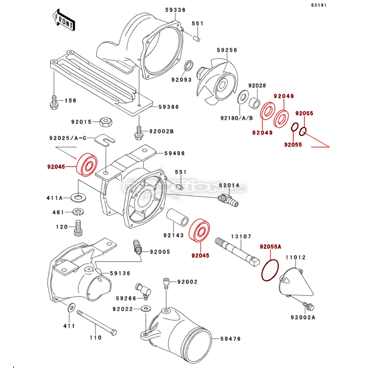 WSM Pump Rebuild Kit - Kawasaki 550SX (1990-1995) - 003-096