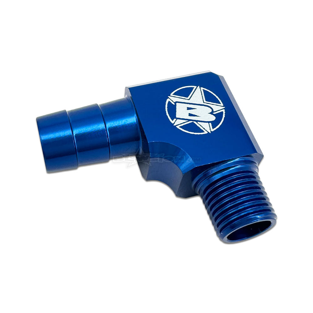 1/8 NPT x 3/8 Barb 90° Billet