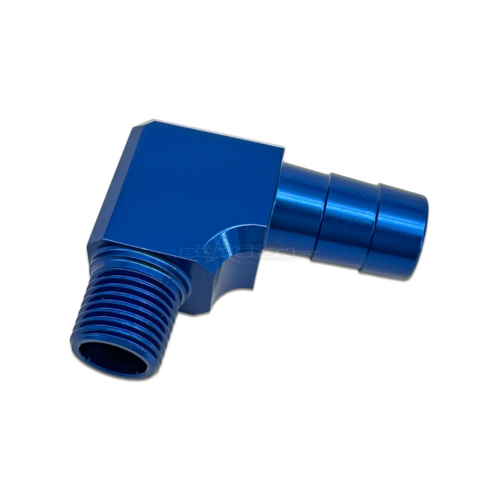 1/8 NPT x 3/8 Barb 90° Billet