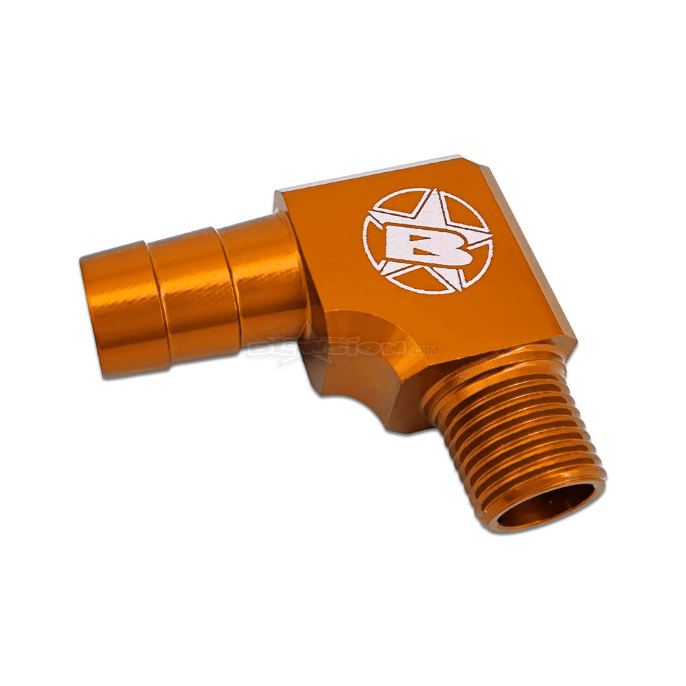 1/8 NPT x 3/8 Barb 90° Billet