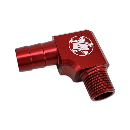 1/8 NPT x 3/8 Barb 90° Billet