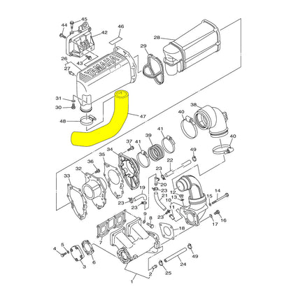 Blowsion Chamber/Waterbox Hose - Yamaha Superjet (1996-2020)