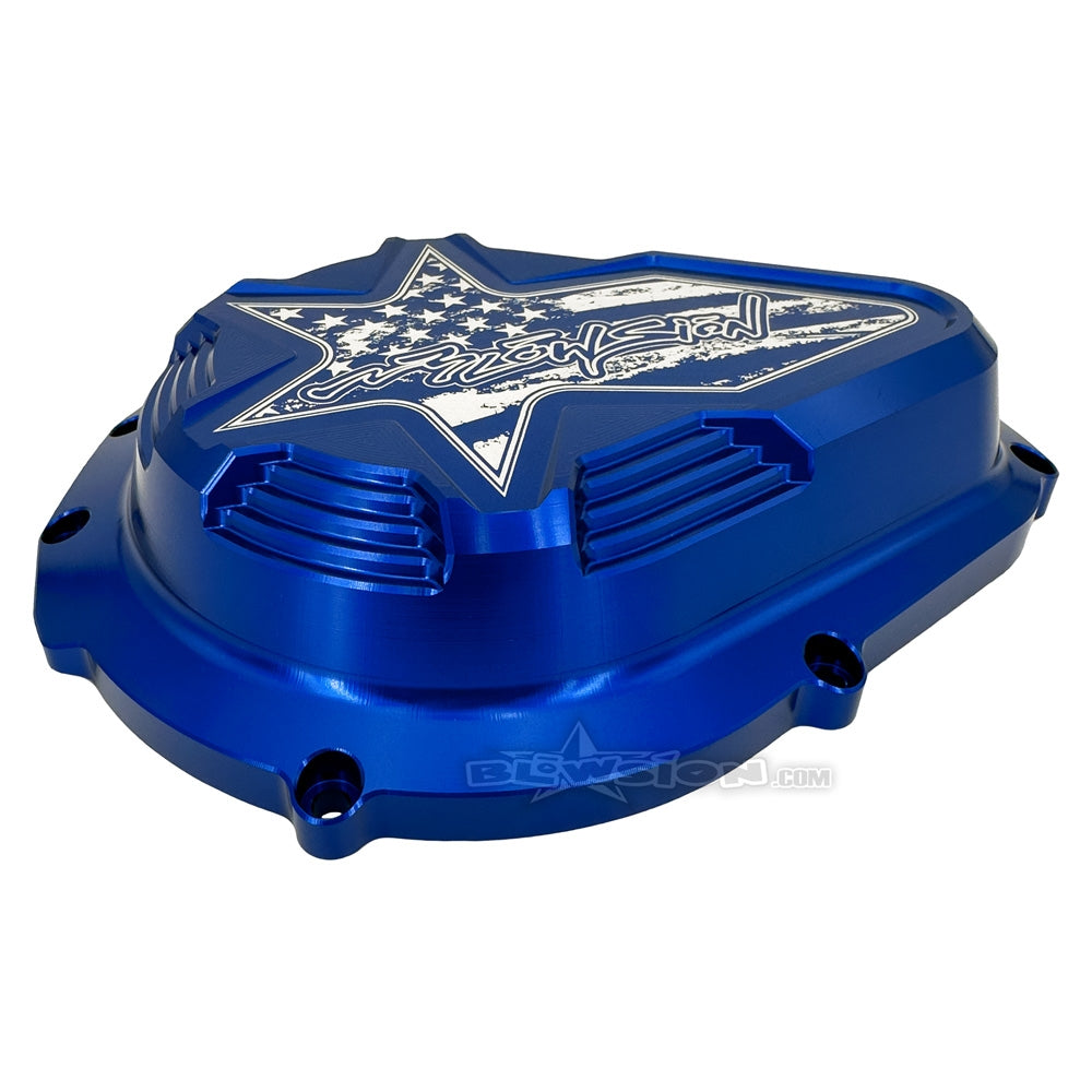 Blowsion Billet Flywheel Cover - Anodized Blue