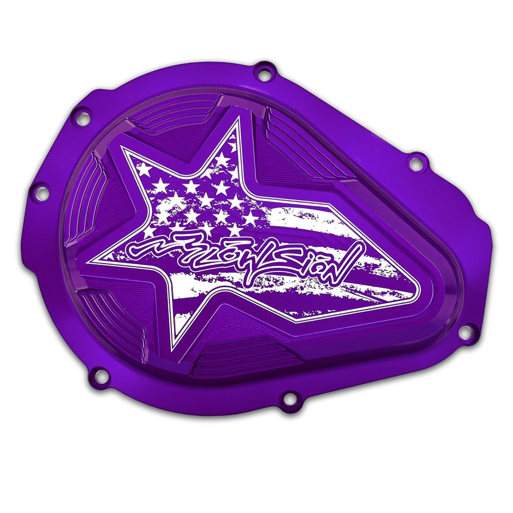 Blowsion Billet Flywheel Cover - Anodized Purple