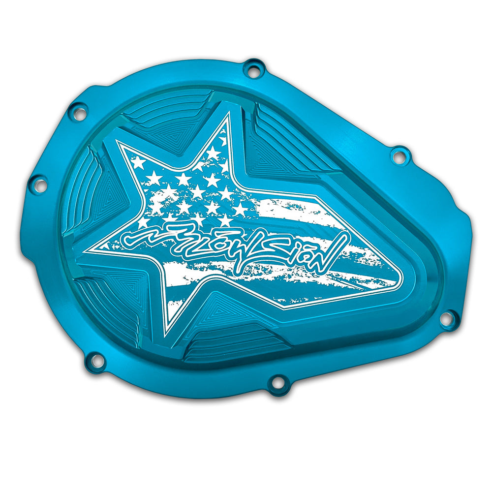 Blowsion Billet Flywheel Cover - Anodized Teal