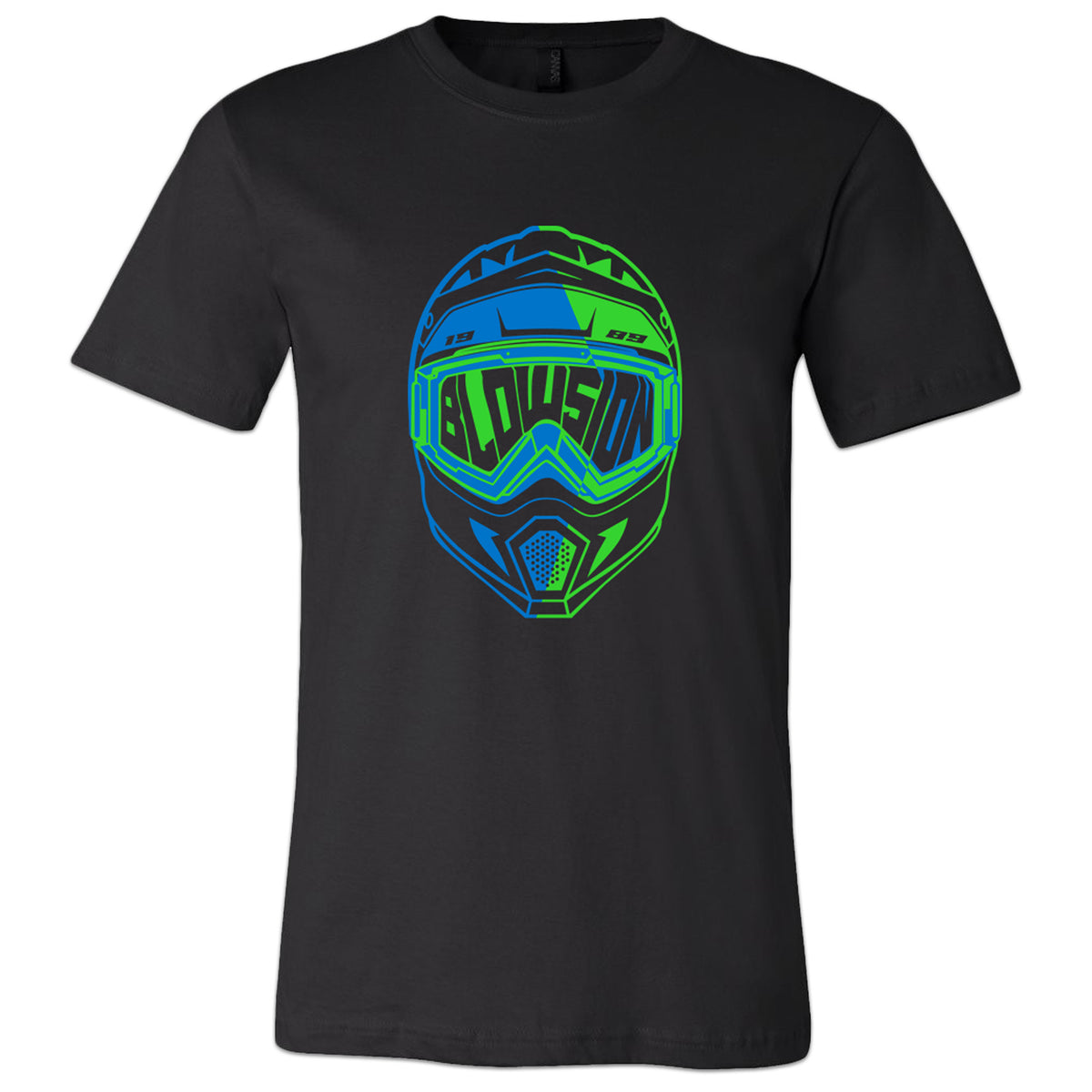 Blowsion Lid T-Shirt Black - Blue/Green | Front