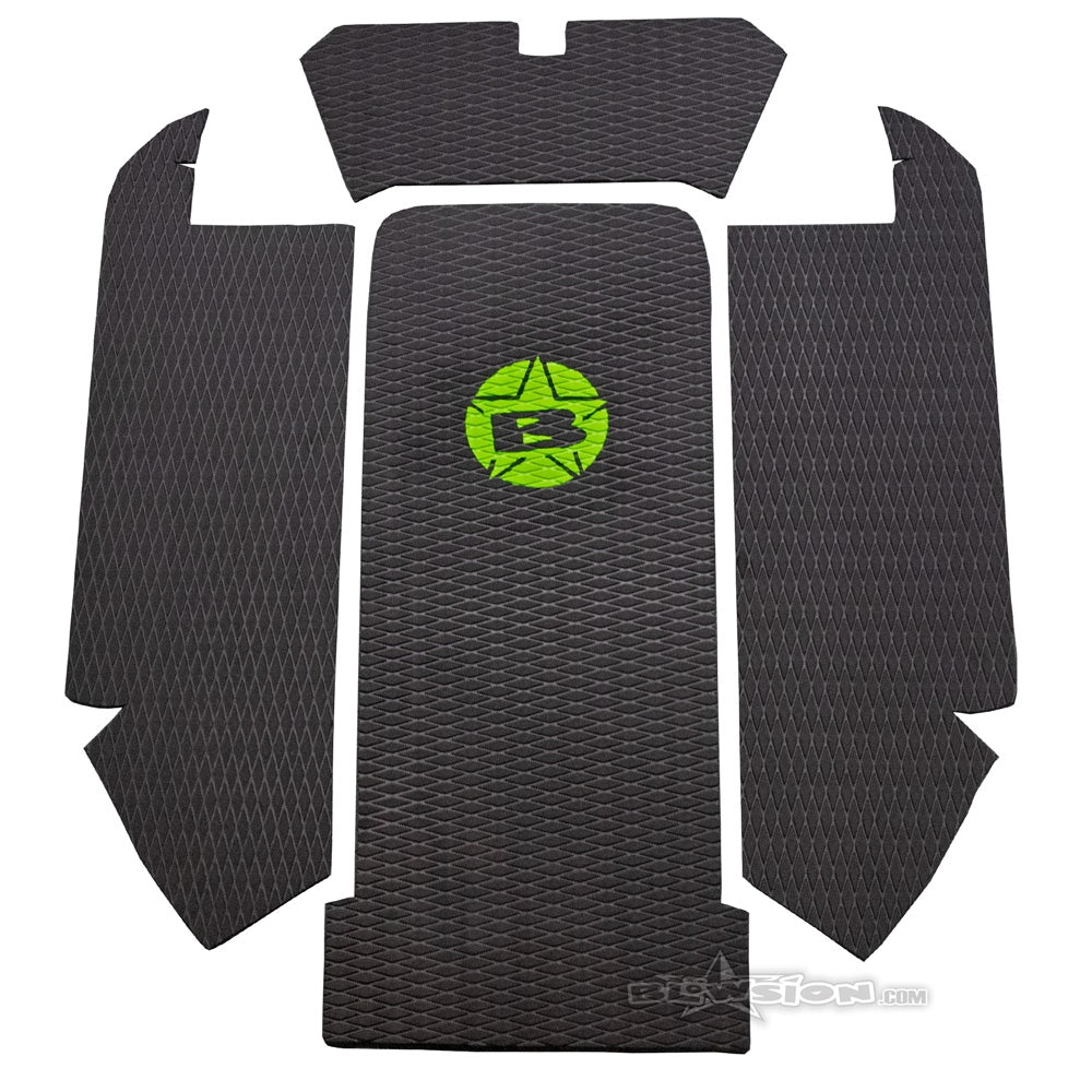 Mat Kit - Stock Tray - Kawasaki 750 (Black Diamond / Green Logo)