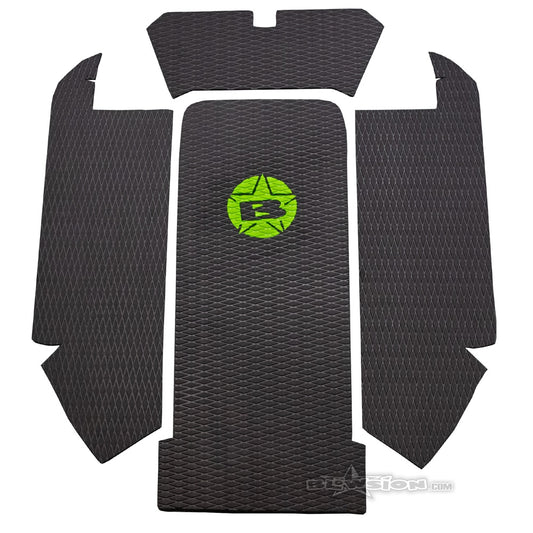 Mat Kit - Stock Tray - Kawasaki 750 (Black Diamond / Green Logo)