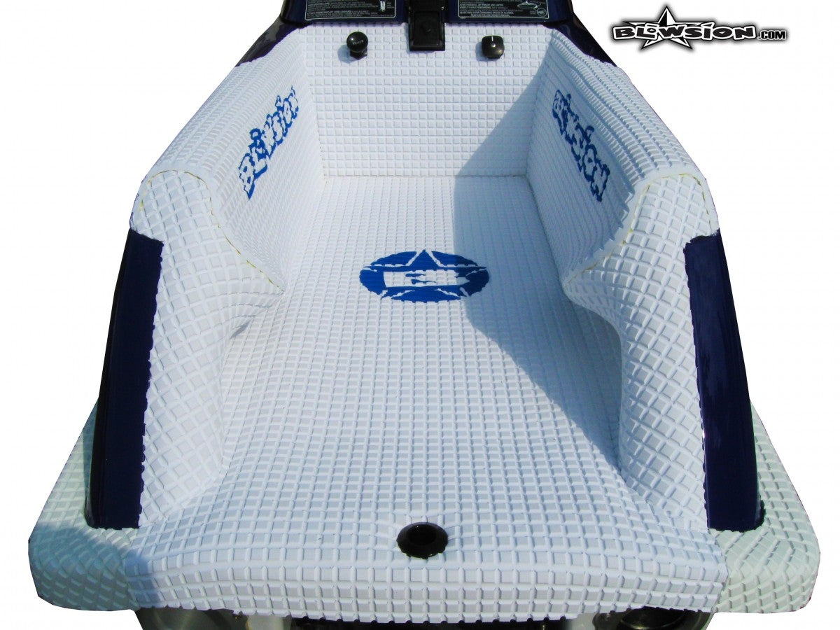 96+ Superjet with Kickers - Color: White Waffle - Royal Blue Logo