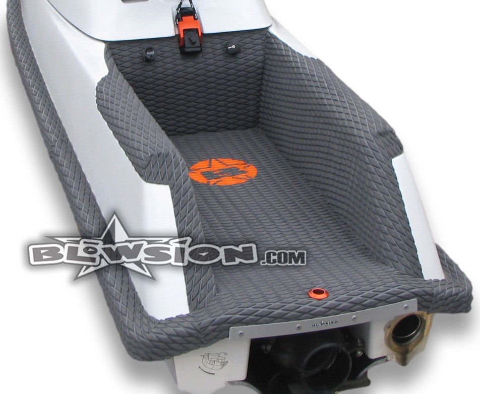 96+ Superjet Stock Tray - Color: Grey Diamond Molded - Orange Logo (side rail turf kit not included.)