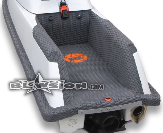 96+ Superjet Stock Tray - Color: Grey Diamond Molded - Orange Logo (side rail turf kit not included.)