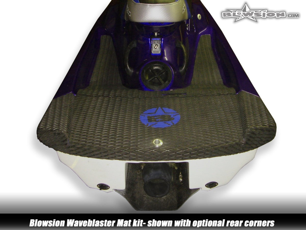 Mat Kit - Yamaha WaveBlaster - Black Diamond Molded - Royal Blue Logo (Optional Rear Corners)
