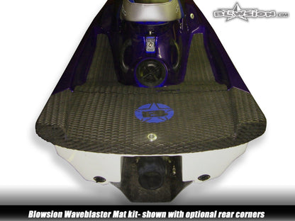 Mat Kit - Yamaha WaveBlaster - Black Diamond Molded - Royal Blue Logo (Optional Rear Corners)