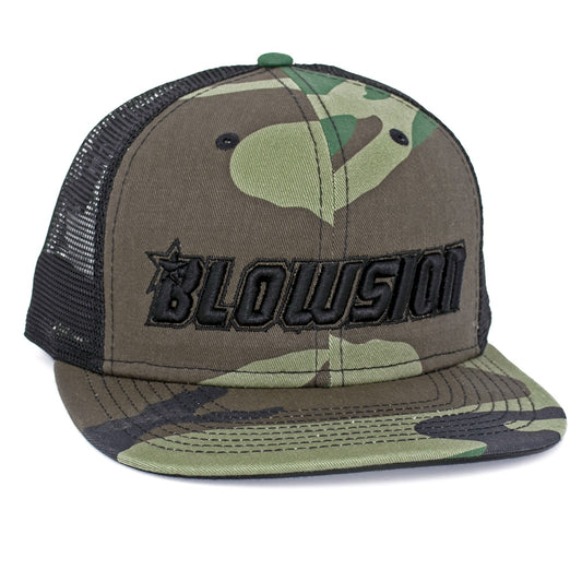 Blowsion Snapback Trucker Hat - Camo/Black