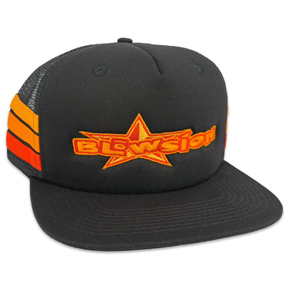 Blowsion Snapback B-Star Hat - Black Stripes