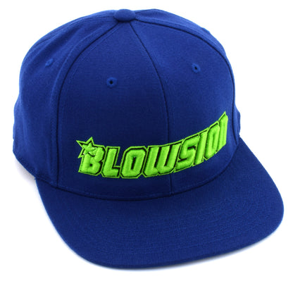 Blowsion FlexFit One Ten Snapback Hat - Blue/Neon Green