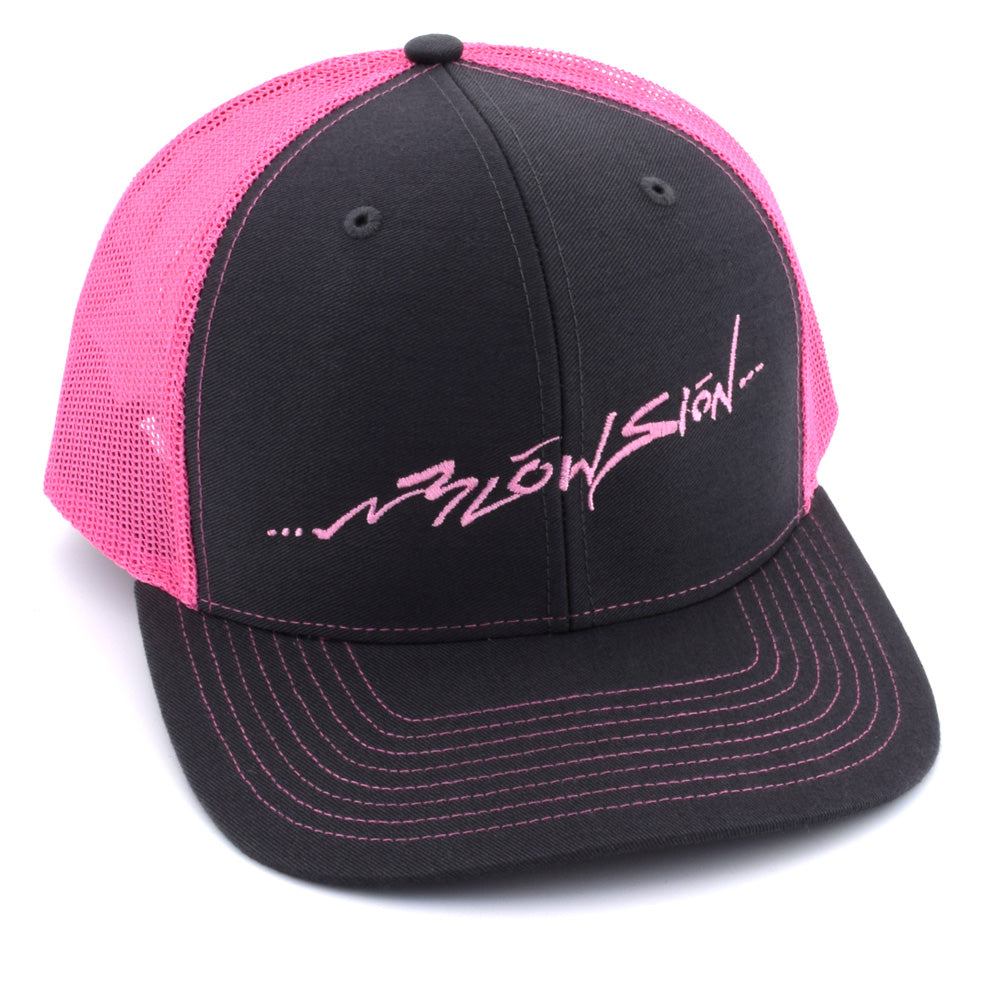 Blowsion Snapback Hat - Charcoal/Neon Pink