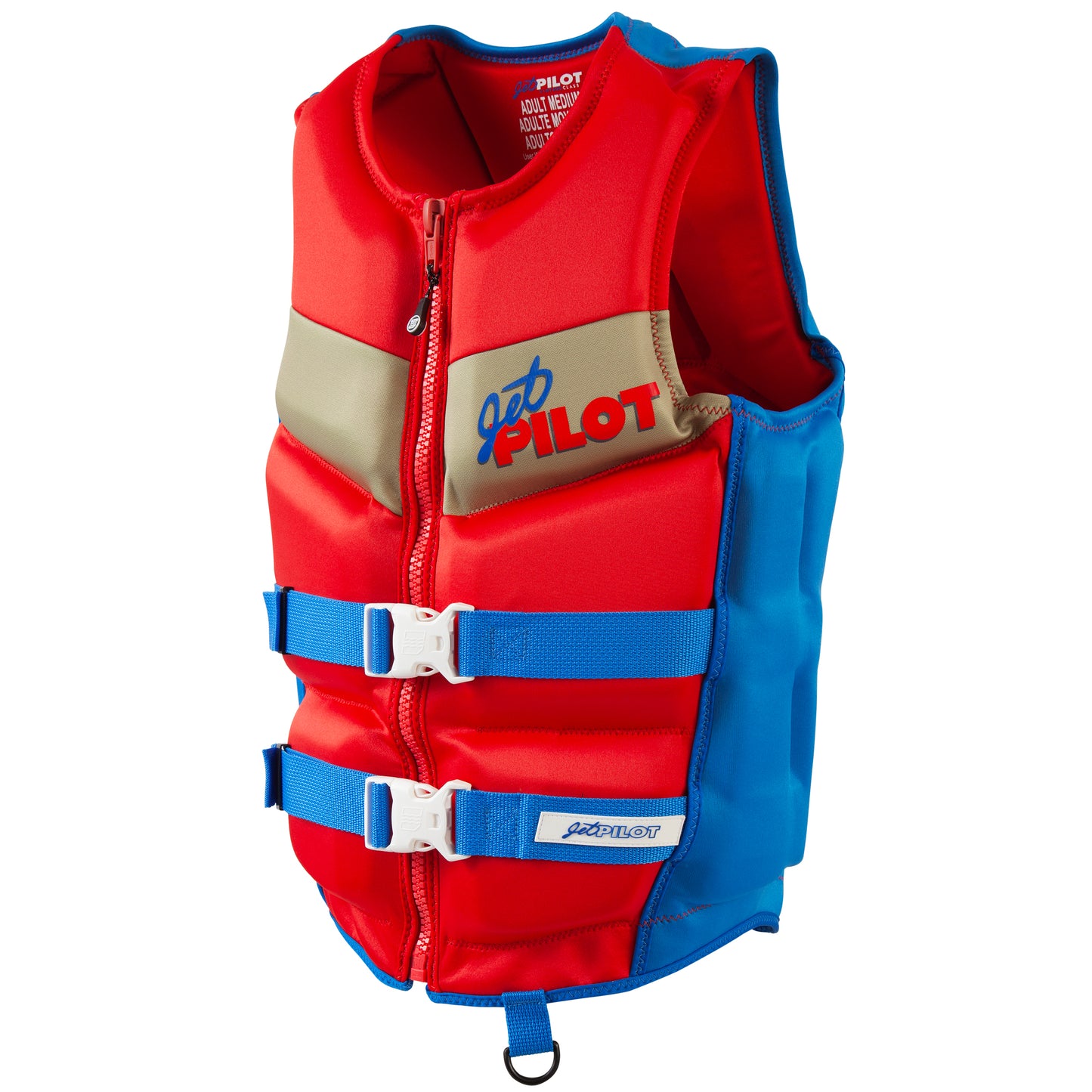 Jet Pilot Vintage Neoprene Vest (Front Zip) - Red/Blue | JP25216