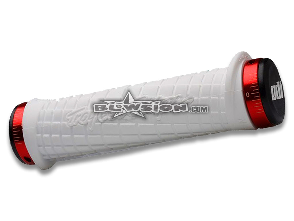 ODI TLD Grip Set - White/Red - PN# 03-05-325