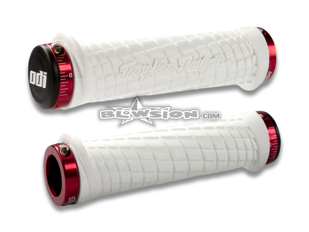 ODI TLD Grip Set - White/Red - PN# 03-05-325