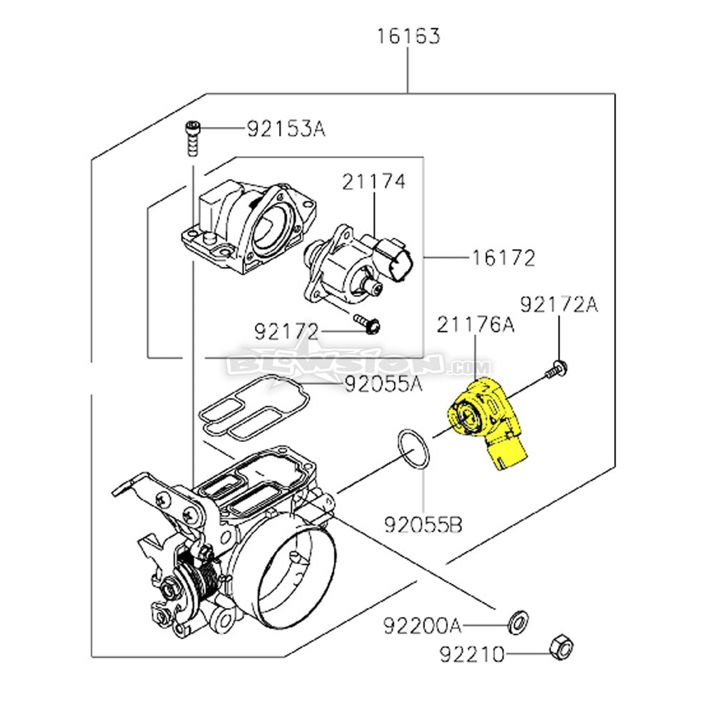 OEM Kawasaki TPS Sensor - 21176-3762