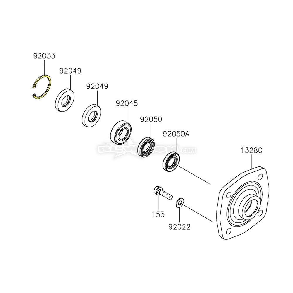 WSM Bearing Housing Snap Ring - Kawasaki 550-1500 - 003-096 (Diagram)